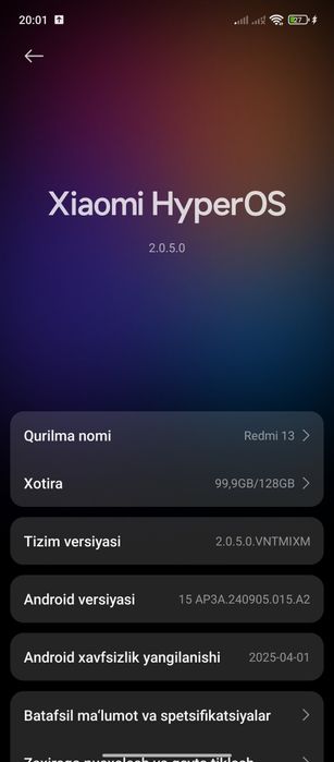 Redmi 13 kafolati bilan