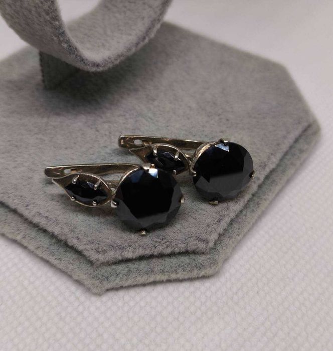 Сребърни обеци с инкрустации – проба 925 | 10,01 гр. - Нови!