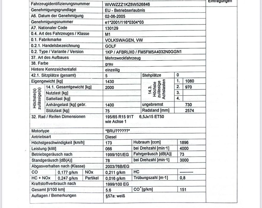Golf 5 plus 1,9 tdi 2005