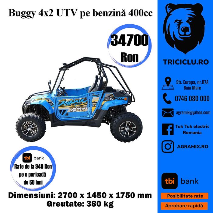 Buggy 4×4 UTV 800cc off-road Utv 400cc noi