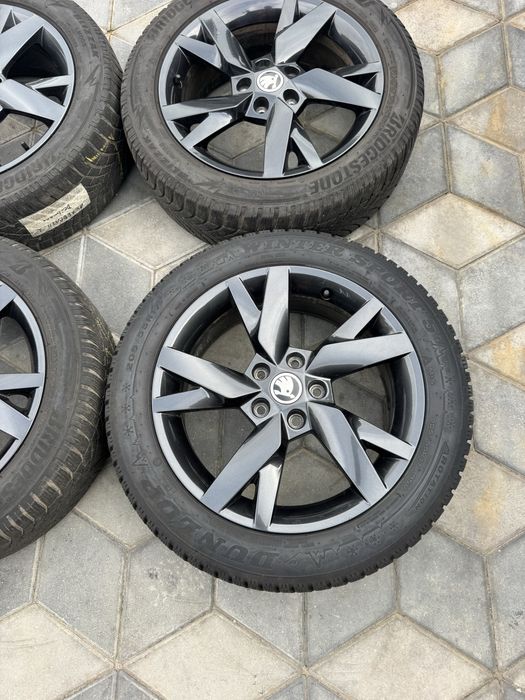 Jante Orig”Skoda R17(5x112)”Octavia 4/3/2/Karoq/Kodiaq/Superb/Yeti/Vw/Audi/Seat~Negre”