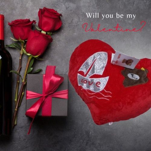 Плюшена възглавница Сърце Свети Валентин