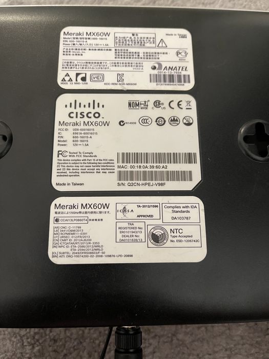 Cisco meraki mx60w