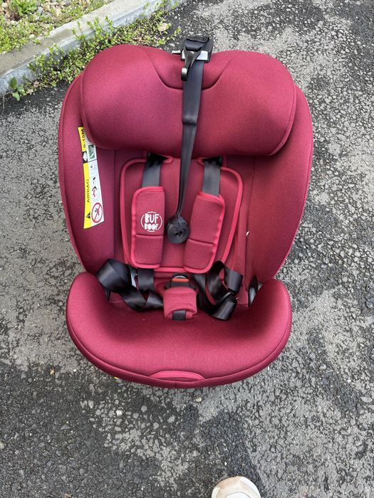Scaun Auto B-Joy DELUXE BUF BOOF iSIZE Red cu Isofix pozitie somn 155 grade rotativ 360 grade 40-150 cm