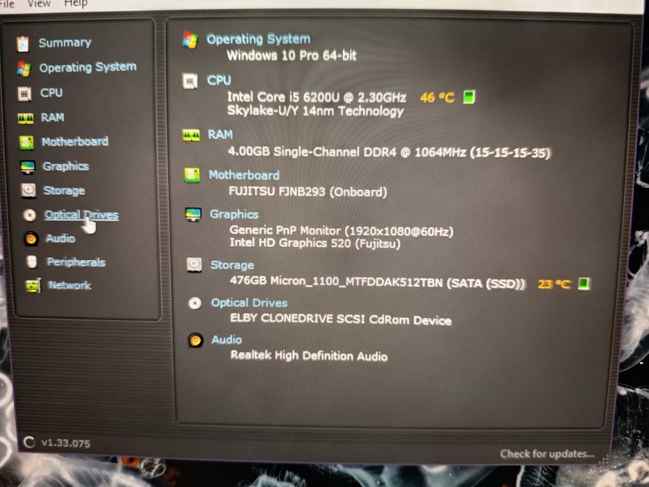 Laptop Fujitsu Lifebook E746, core i5 6200u, 4gb ddr4