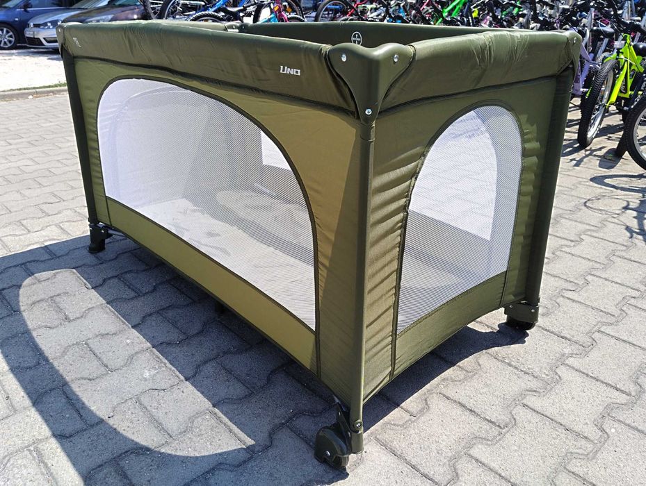 MONI Сгъваема детска кошара UNO зелен