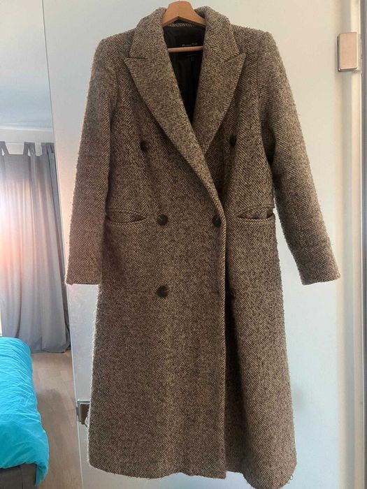 Palton Iarnă MASSIMO DUTTI – Mărimea 36 – Maro Ciocolatiu – Calitate Premium
