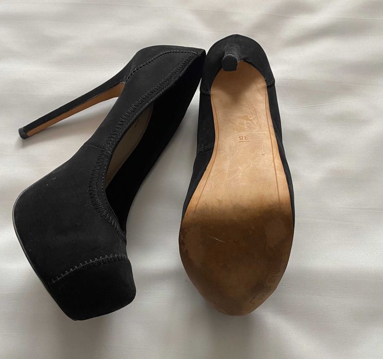 Pantofi dama, Bershka, piele intoarsa, 38