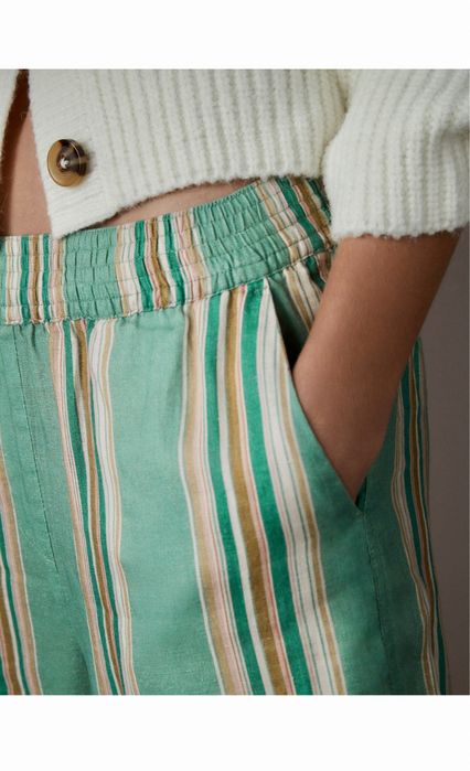 Льняные брюки в полоску