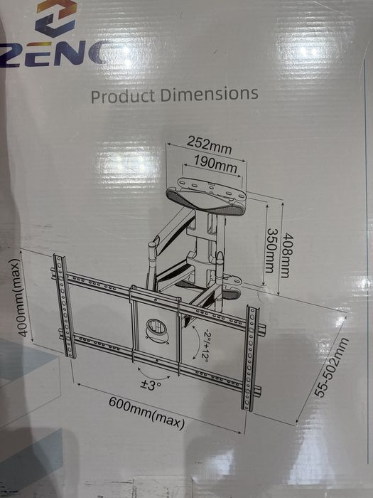 Мощный кронштейн для телевизора ZENO model P600