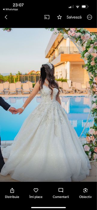 Rochie de mireasă tip prințesă, mărimea S-M