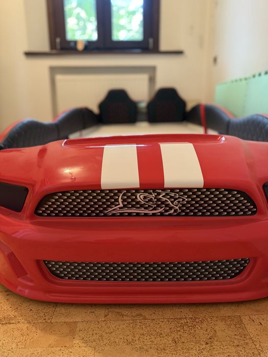 Pat mașină copii Racing Team + saltea