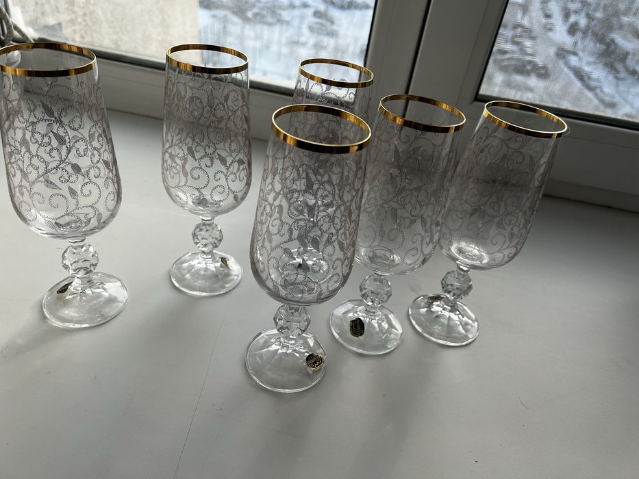 Чешский хрусталь Bohemia Crystall в золоте шикарный