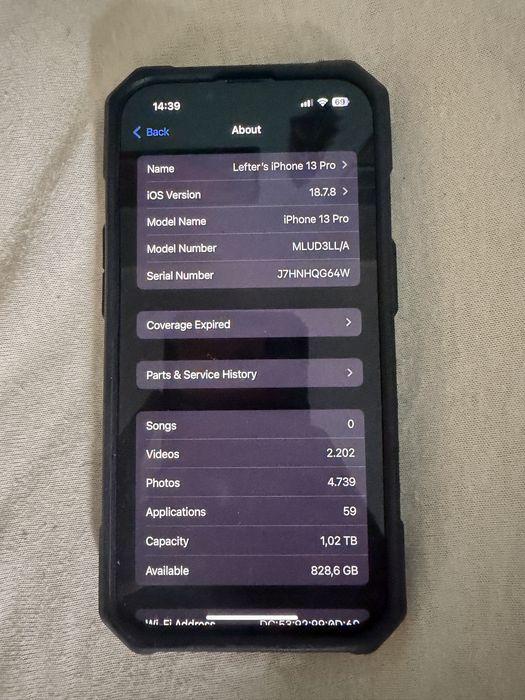 iPhone 13 Pro 1TB iOS 18.7.8