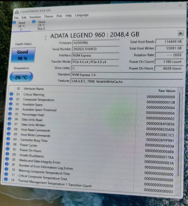 SSD M.2 NVMe 2TB ADATA Legend 960