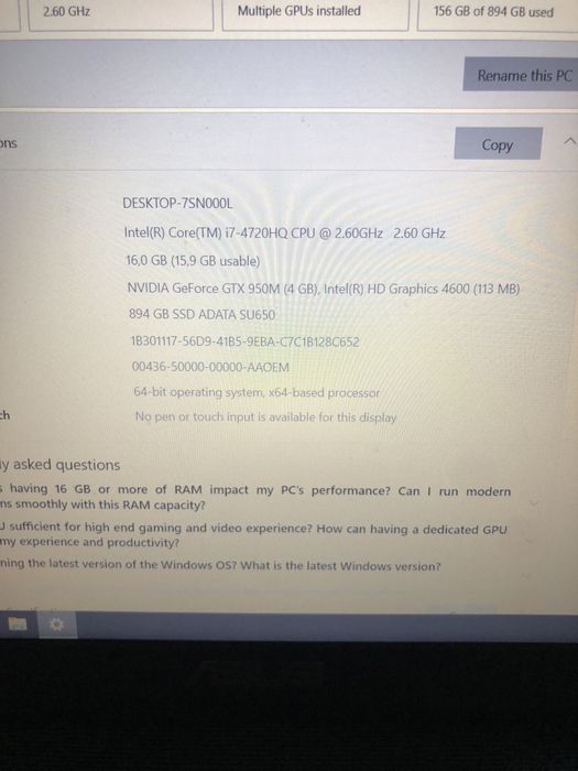 Laptop Asus Rog GL552JX