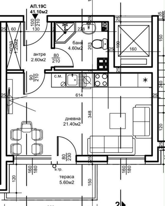 Продава се Едностаен апартамент в Пловдив, Беломорски - 47 кв.м за 1169 €/кв.м - Снимка #1