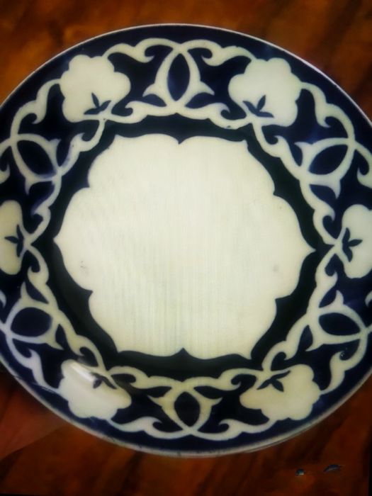 Посуда синий хлопок .