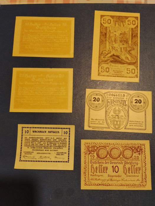 20 bancnote Austria din anii 20