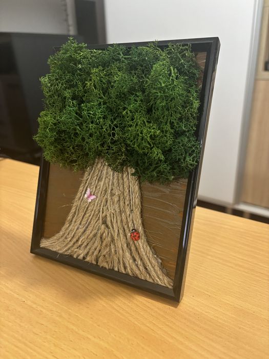 Tablou copacul vietii,cu licheni  naturali stabilizati