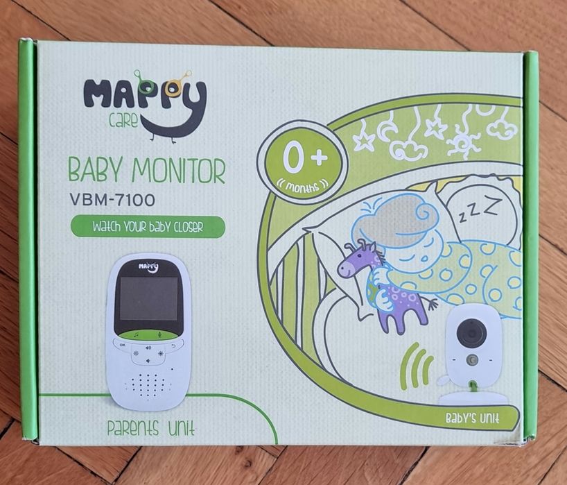 Видео бебефон с нощен режим и двупосочна връзка Mappy Care VBM-7100
