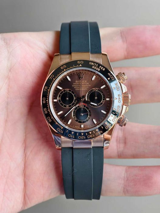 rolex daytona 40mm шоколад / гума 4131