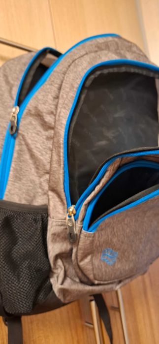 Сива раница със син кант PULSE