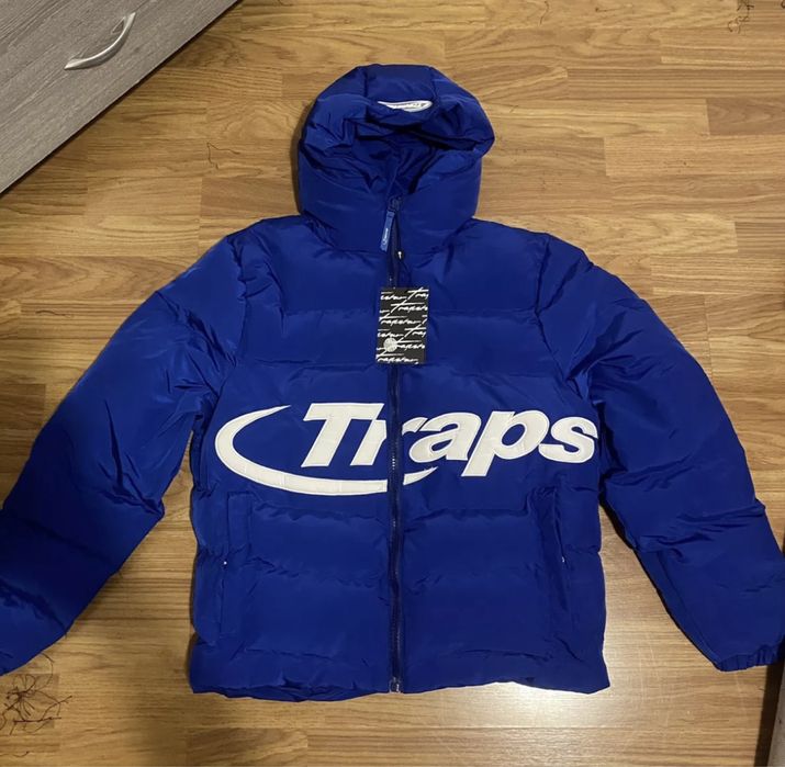 Trapstar Hyperdrive Puffer geaca Trapstar Central Cee albastra noua