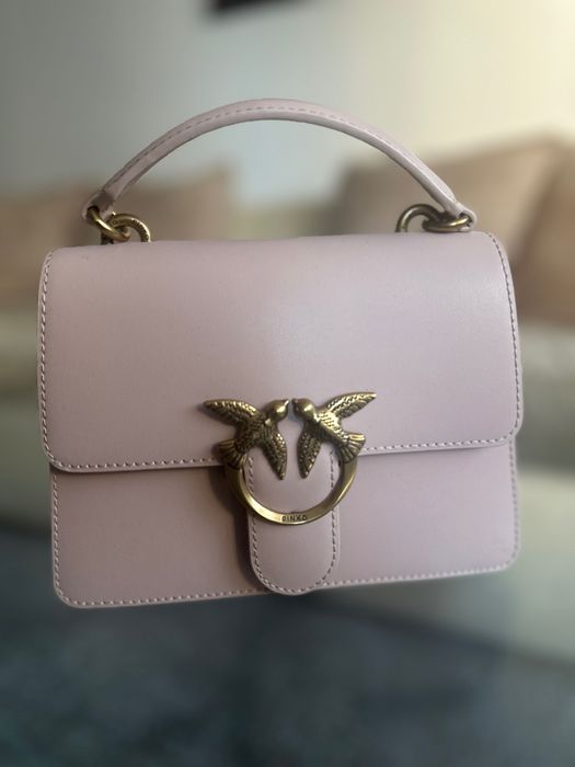 Чанта Pinko, цвят пудра