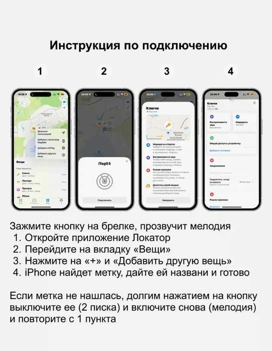 GPS трекер для Apple (Iphone), Bluetooth метка, AirTag