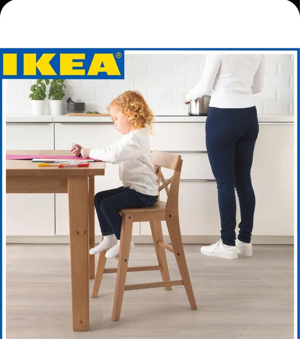 Стул детский Икеа дерево