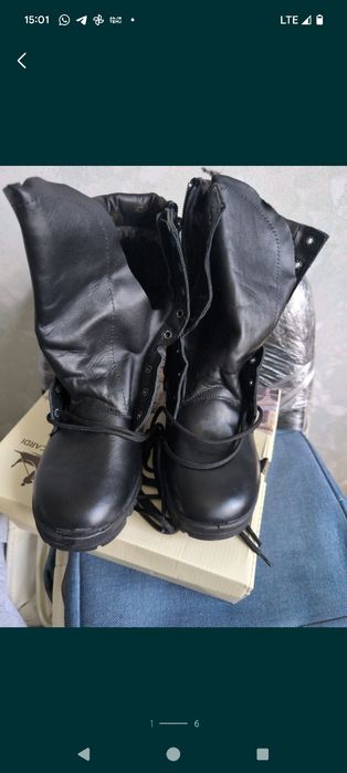 Продам новые кожаные берцы