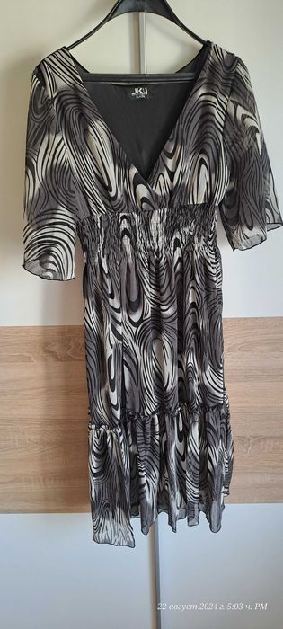 Памучна рокля на цветя, еластична рокля XL/XXL