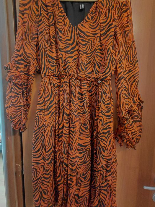 Rochie midi nissa , zebra print , stare perfecta