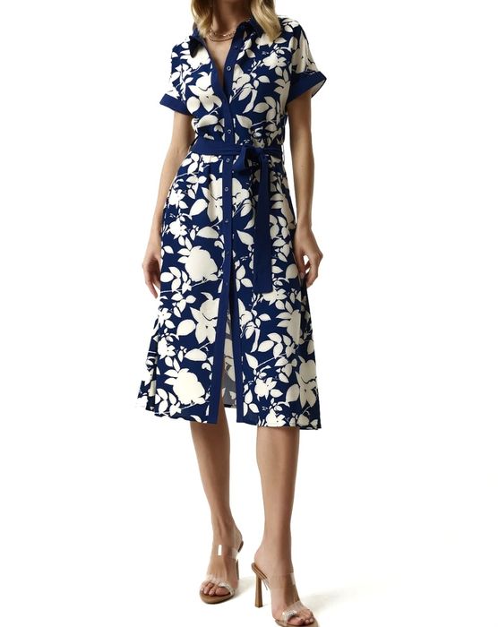 NOUA Rochita bleumarin, mar 38, cordon talie