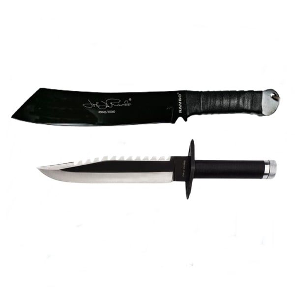 Set Cutit de vanatoare, 35 cm si Maceta, 43 cm, Teaca inclusa