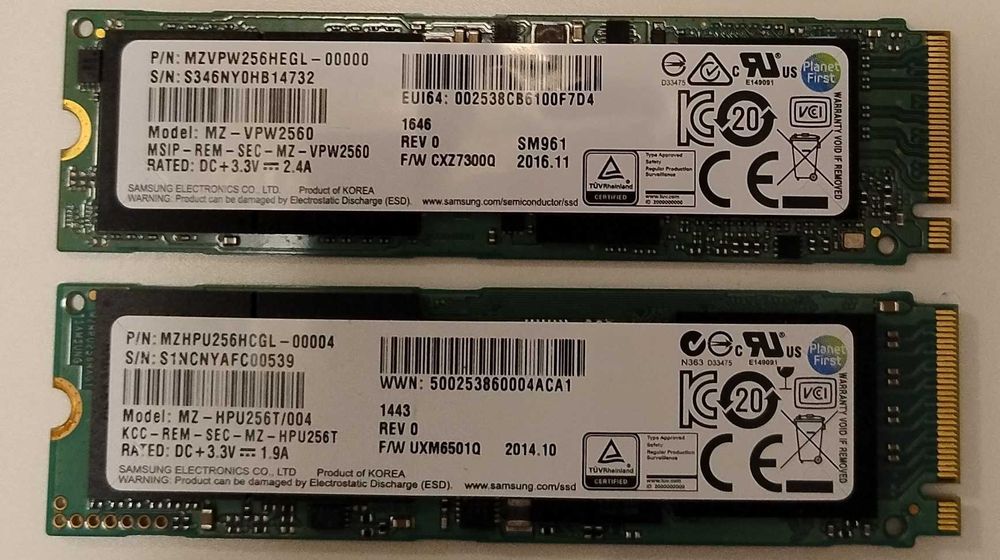 SSD 256GB Samsung M.2 2280 PCIe NVMe/AHCI 32Gbps