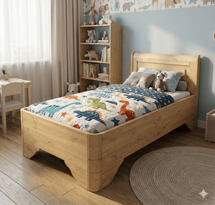 Pat 90/200 din lemn nu include somiera si salteaua