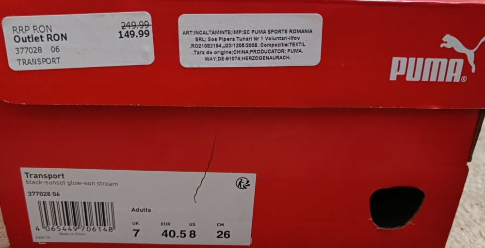 Vând adidași puma mărime 40.5