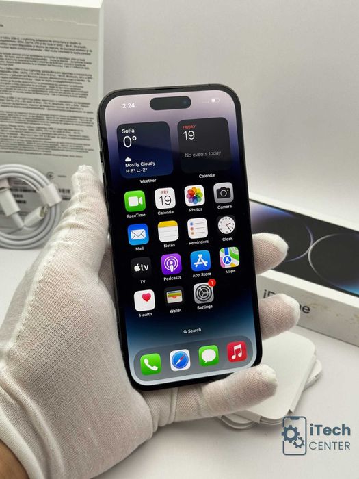 iPhone 14 Pro, 128GB, Black, 100% батерия, КАТО НОВ, 1г. ГАРАНЦИЯ!