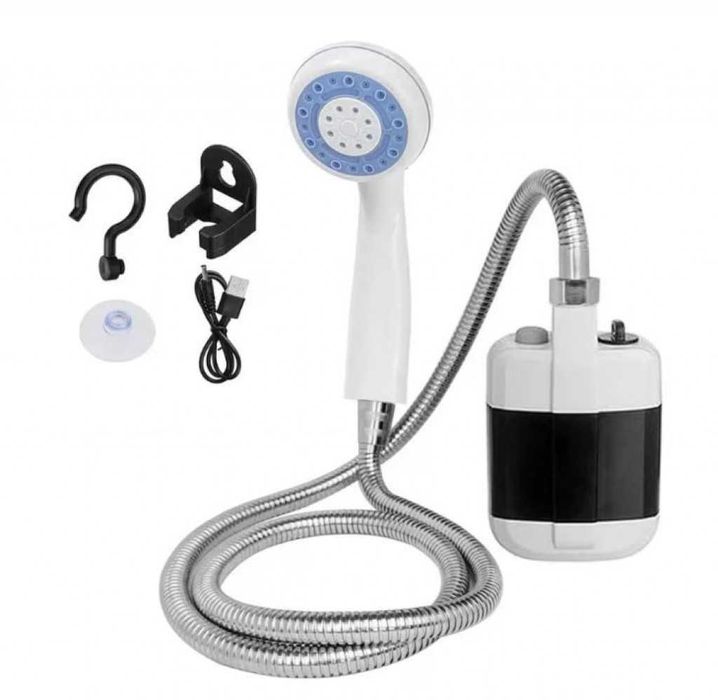 Преносим душ за къмпинг, компактен, USB зареждане, батерия 2200 mAh