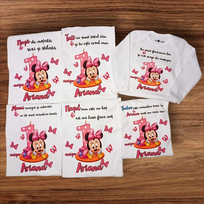 Set 6 tricouri personalizate 1 an