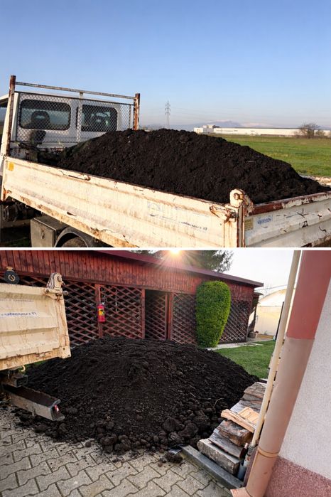 Nisip, balastru, pamant negru vegetal