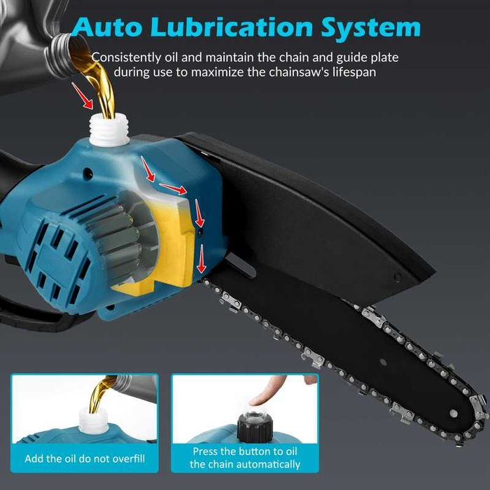 Shnursiz mini zanjirli arra, Мини-электропила без шнура