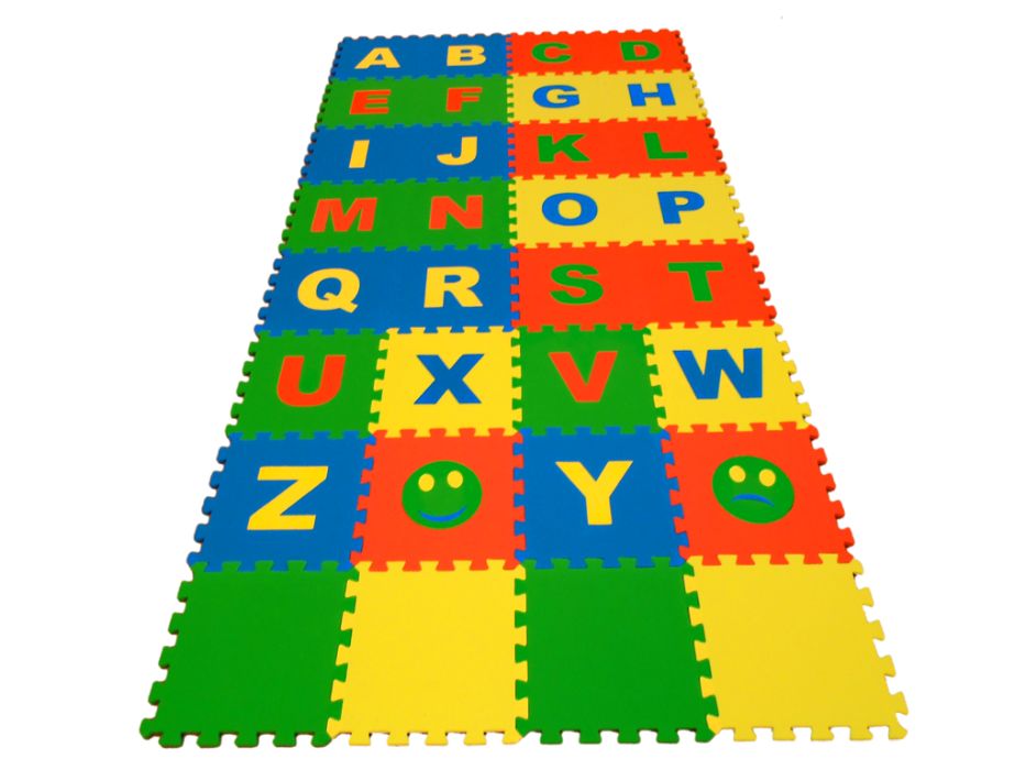 Детский коврик-пазл, мягкий, развивающий 25*25 Алфавит английский