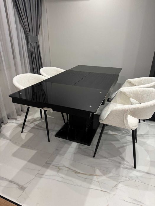 Черна разтегателна маса 180/80