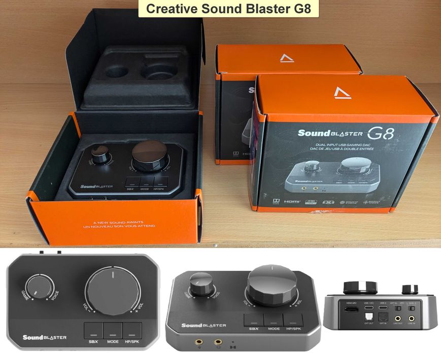 7 вида Creative външни USB звукови карти и DAC усилватели – Sound Blaster Play! 4 / G3 / G6 / GC7 / X4 / G8 / Creative Live! Audio A3 Разопаковани