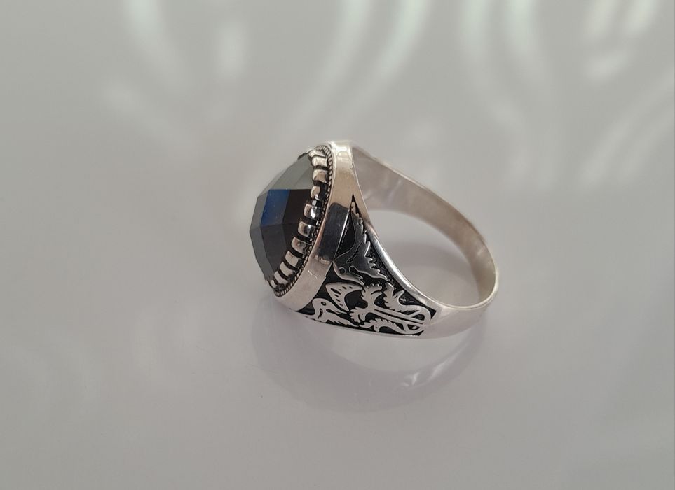 Кольцо мужское серебряное. Перстень.