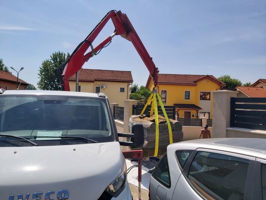 Nisip piatra balastru pamant macara pt ridicat transport marfa