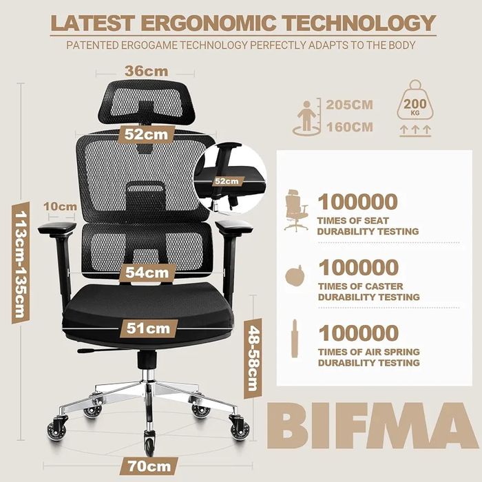 Scaun ergonomic birou office MELOKEA 200kg